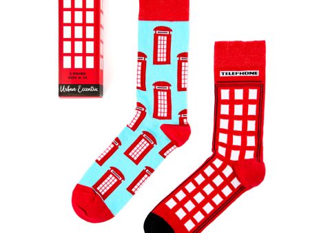 Urban Eccentric Socks Telephone Box Two Pack Discount