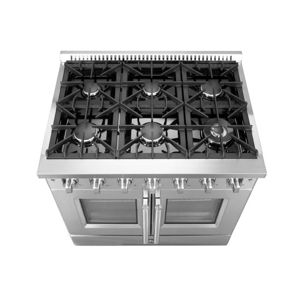 Forno Galiano 36 in. 5.36 cu. ft. French Door Freestanding All Gas Range in Stainless Steel (FFSGS6444-36) Online Sale