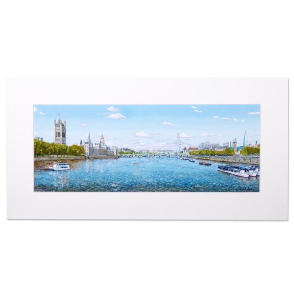 Mark F Lodge Thames View From Lambeth Bridge Giclee Print For Sale