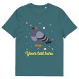 Personalised Custom Text - Organic Cotton Adults Unisex T-Shirt - London Doodles - Pigeon on Sale