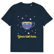 Personalised Custom Text - Organic Cotton Adults Unisex T-Shirt - London Doodles - Cup Of Tea Online Hot Sale