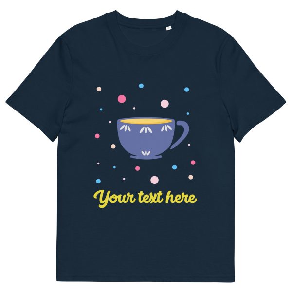 Personalised Custom Text - Organic Cotton Adults Unisex T-Shirt - London Doodles - Cup Of Tea Online Hot Sale