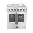 Forno Galiano 30 in. 4.32 cu. ft. French Door Freestanding All Electric Range in Stainless Steel (FFSEL6917-30) Cheap