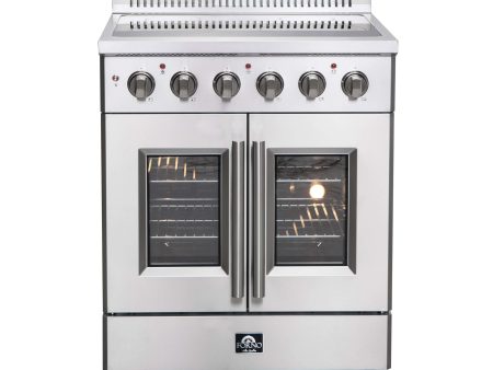 Forno Galiano 30 in. 4.32 cu. ft. French Door Freestanding All Electric Range in Stainless Steel (FFSEL6917-30) Cheap