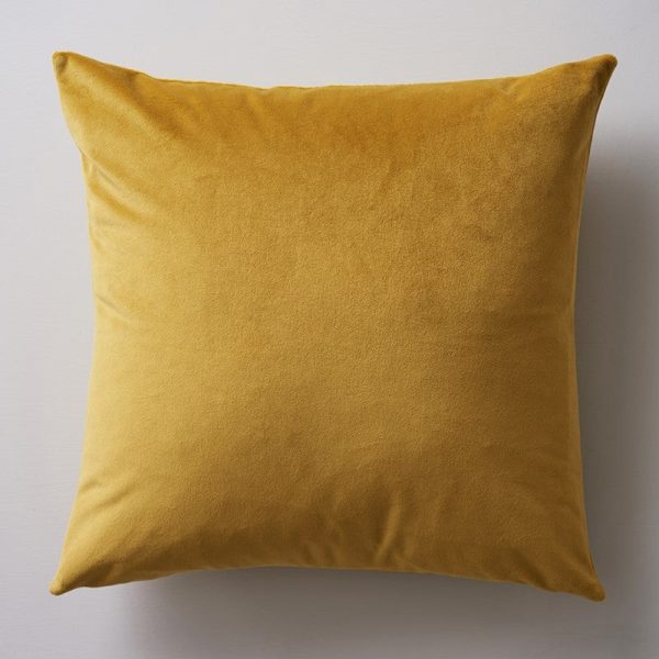 Albion Velvet cushion, 45 x 45cm, Mustard on Sale