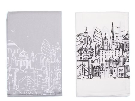 Sketch London Double Tea Towel Pack For Cheap