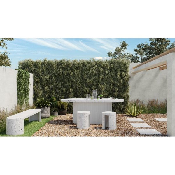 Moe s Lyon Collection 15 in. Outdoor Cement Stool Online now