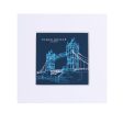 Tower Bridge Line Small Print - Dark Blue Online now