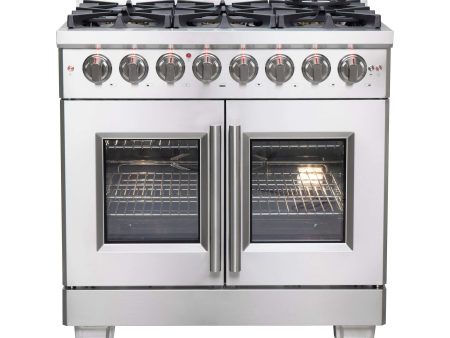 Forno Capriasca 36 in. 5.36 cu. ft. French Door Freestanding Dual Fuel Range with Gas Stove and Electric Oven in Stainless Steel (FFSGS6387-36) Online Hot Sale