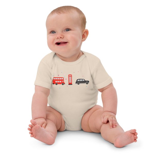 London Doodles - Bus   Phone   Taxi - Organic Cotton Baby Bodysuit For Sale