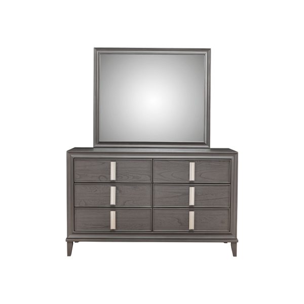 Alpine Lorraine 6 Drawer Dresser, Dark Gray For Cheap