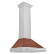 ZLINE Convertible Stainless Steel Range Hood with Copper Shell and Stainless Steel Handle with Size Options (KB4STX-C) For Sale