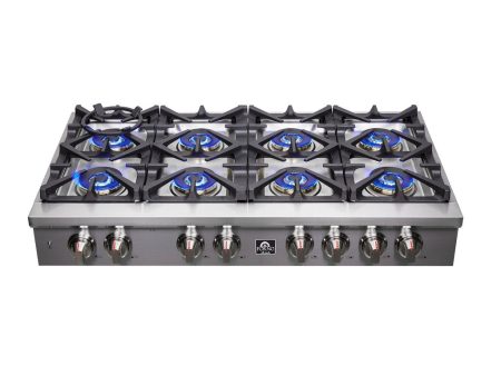 Forno Spezia 48 in. 8 Burner Cooktop with Wok Ring and Griddle in Stainless Steel (FCTGS5751-48) Sale