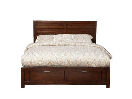 Alpine Carmel Eastern King Storage Bed, Cappuccino Discount