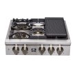 Forno Spezia 30 in. 5 Burner Gas Cooktop with Wok Ring and Griddle in Stainless Steel (FCTGS5751-30) Fashion