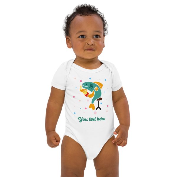 Personalised Custom Text - Baby Bodysuit - London Doodles - Fish & Chips Online Sale