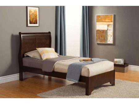 Alpine West Haven Twin Low Footboard Sleigh Bed, Cappuccino Online now