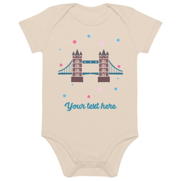 Personalised Custom Text - Baby Bodysuit - London Doodles - Tower Bridge Online Sale