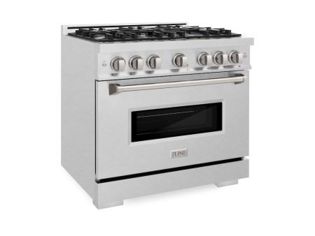 ZLINE 36 in. 5.2 cu. ft. Classic Dual Fuel Range with 6 Burner Gas Cooktop and Electric Convection Oven in DuraSnow® Stainless Steel (CDRS-36) For Sale