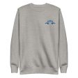 1894 Tower Bridge - Blue Thread Embroidered Unisex Premium Sweatshirt Online Hot Sale