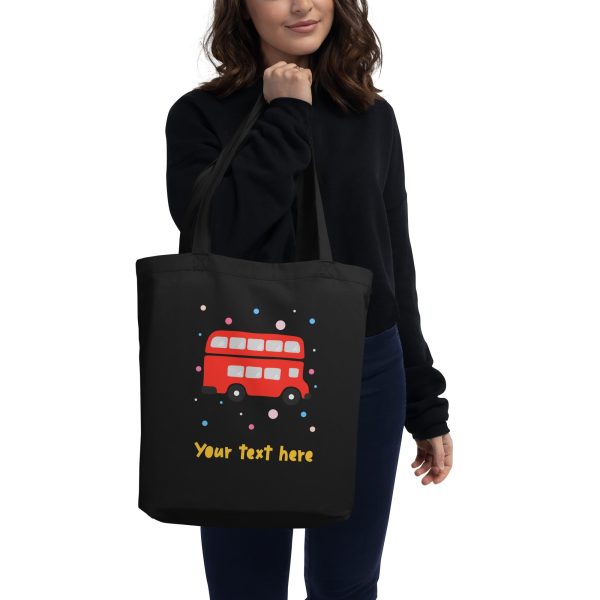 Personalised Custom Text - Eco Tote Bag - London Doodles - Bus on Sale