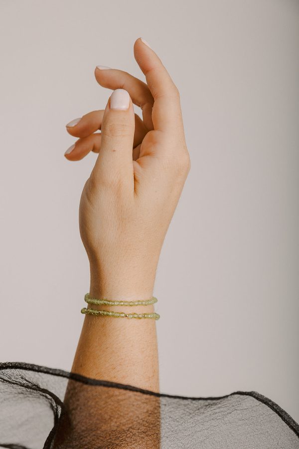 Gold & Peridot Stretchy Bracelet Online Sale