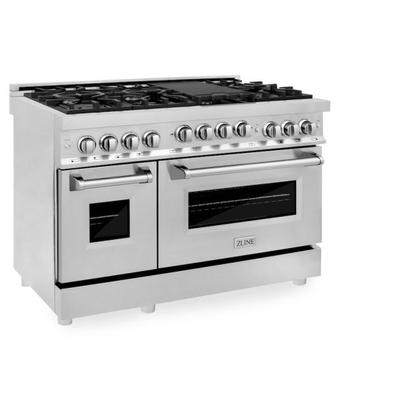 ZLINE 48 in. 6.0 cu. ft. Range with Natural Gas Stove and Natural Gas Oven in Stainless Steel (RG48) Discount