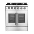 Forno Galiano 30 in. 4.32 cu. ft. French Door Freestanding All Gas Range in Stainless Steel (FFSGS6444-30) Cheap