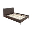 Alpine Sophia Queen Faux Leather Platform Bed, Gray For Discount