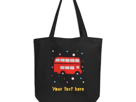 Personalised Custom Text - Eco Tote Bag - London Doodles - Bus on Sale