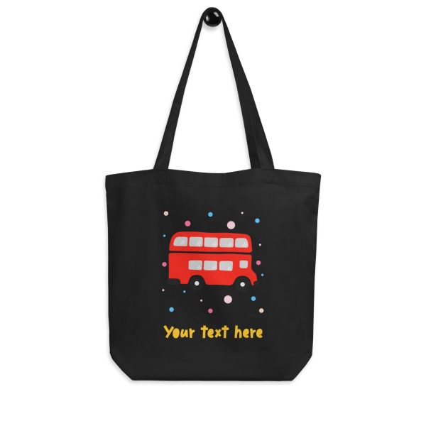 Personalised Custom Text - Eco Tote Bag - London Doodles - Bus on Sale