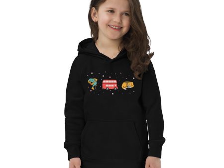 London Doodles - Fish & Chips   Bus   Corgi - Kids Eco Hoodie Cheap