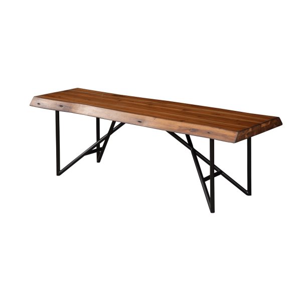 Alpine Live Edge Bench, Light Walnut Online now