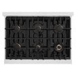 ZLINE Autograph Edition 36 in. 5.2 cu. ft. Classic Gas Range with 6 Burner Cooktop and Convection Gas Oven in DuraSnow® Stainless Steel with White Matte Door and Champagne Bronze Accents (CGRSZ-WM-36-CB) Online