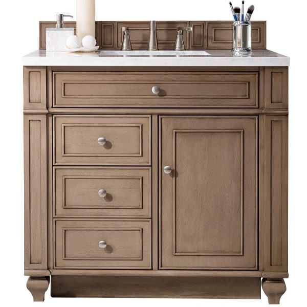 James Martin Vanities Bristol Collection 36 in. Single Vanity in Whitewashed Walnut with Countertop Options Supply