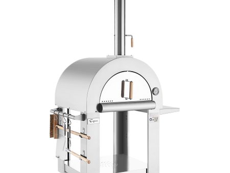 Empava Outdoor Wood Fired Pizza Oven in Stainless Steel with Collapsible Side Table (PG05) Online Sale