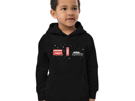 London Doodles - Bus   Phone   Taxi - Kids Eco Hoodie For Sale