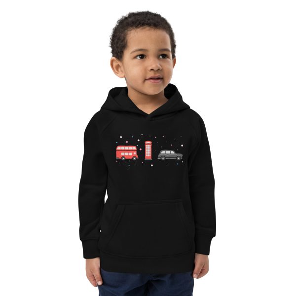 London Doodles - Bus   Phone   Taxi - Kids Eco Hoodie For Sale