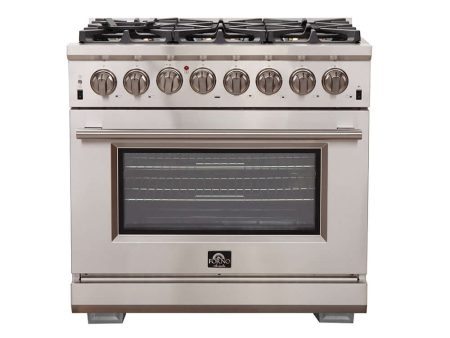 Forno Capriasca - 36 in. 5.36 cu. ft. Titanium Professional Freestanding Dual Fuel Range in Stainless Steel (FFSGS6187-36) Fashion