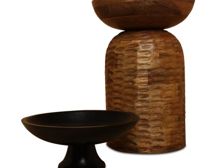 13-Inch Wooden Accent Table and Fruit Bowl Combo for Home and Kitchen Decor Online now