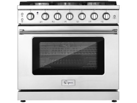 Empava 36 in. Pro-Style Freestanding Gas on Gas Range in Stainless Steel (36GR11) Online