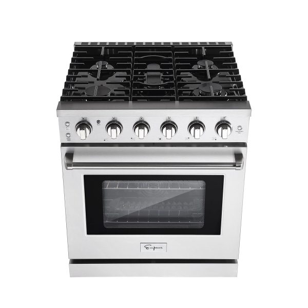 Empava 30 In. Pro-Style Freestanding Gas on Gas Range in Stainless Steel (30GR10) Online Sale