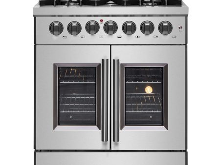 Forno Galiano 30 in. 4.32 cu. ft. French Door Freestanding Dual Fuel Range with Gas Stove and Electric Oven in Stainless Steel (FFSGS6356-30) Online Hot Sale