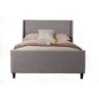 Alpine Amber Queen Upholstered Bed, Grey Linen Fashion