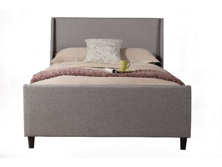 Alpine Amber Queen Upholstered Bed, Grey Linen Fashion