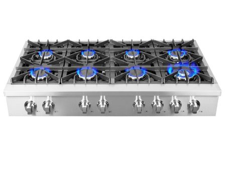 Forno Lseo 48 in. 8 Burner Gas Rangetop with Griddle in Stainless Steel (FCTGS5737-48) Supply