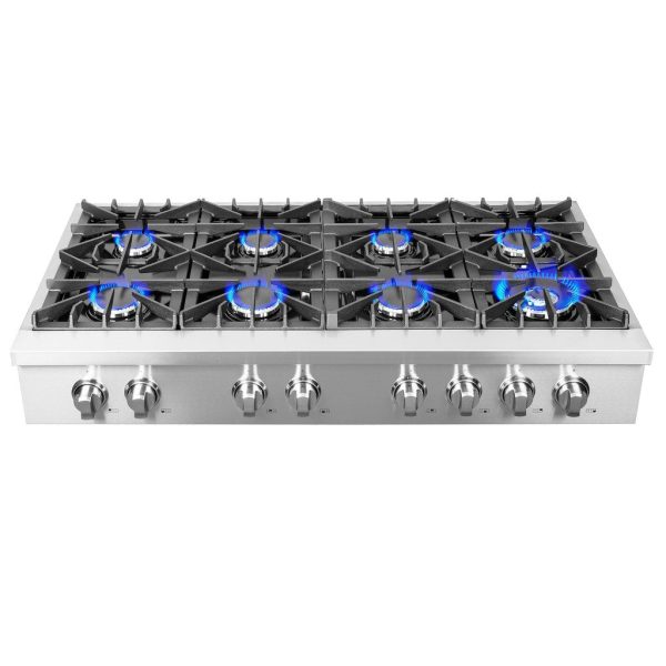 Forno Lseo 48 in. 8 Burner Gas Rangetop with Griddle in Stainless Steel (FCTGS5737-48) Supply