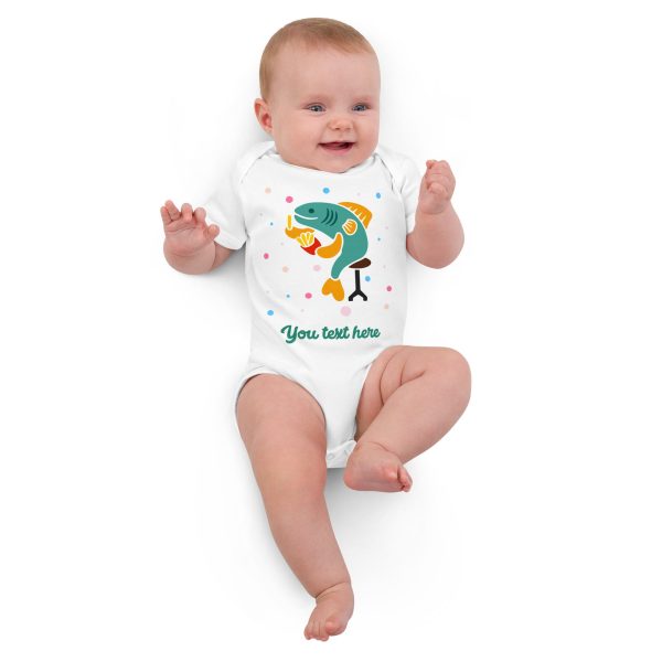 Personalised Custom Text - Baby Bodysuit - London Doodles - Fish & Chips Online Sale