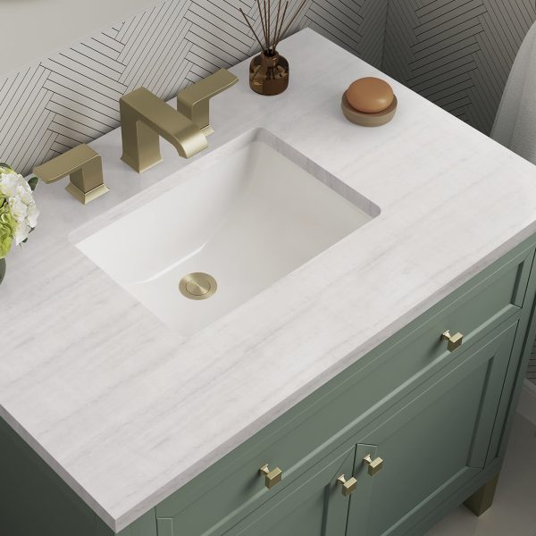 James Martin Vanities Chicago Collection 36 in. Single Vanity in Smokey Celadon with Countertop Options Cheap