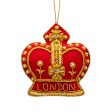 London Royal Crown Stitched Christmas Decoration - Red Supply